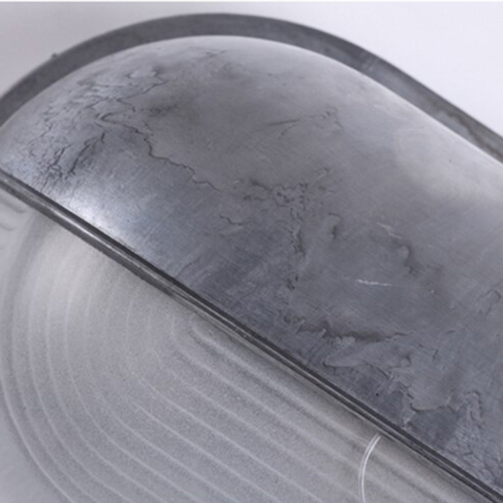 Bulkhead Outdoor Wall Light | Galvanised Silver or Brass, Ribbed Glass