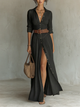 Women's Long-Sleeve Collared Summer Dress – image 2
