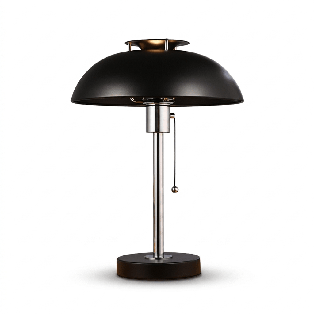 Chrome Mushroom Table Lamp | Metal Dome, Four Colours