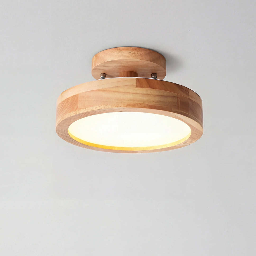 Eir Macaron Round Wood Grain Ceiling Lamp