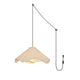 Folded Fabric Plug-In Pendant | Beige Shade, Gold Frame