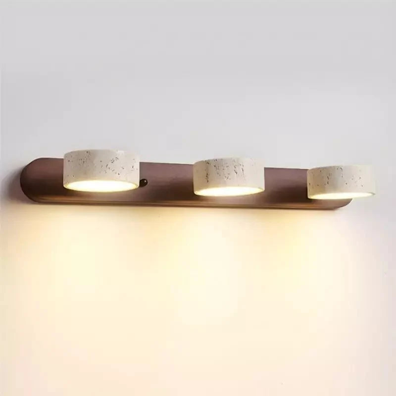 Elias Rustic Adjustable Travertine Wood Wall Sconce