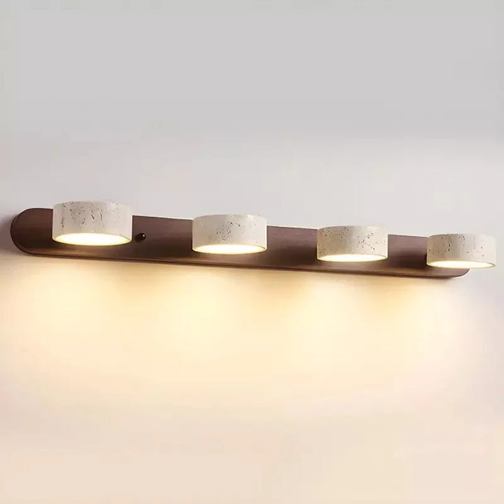 Elias Rustic Adjustable Travertine Wood Wall Sconce