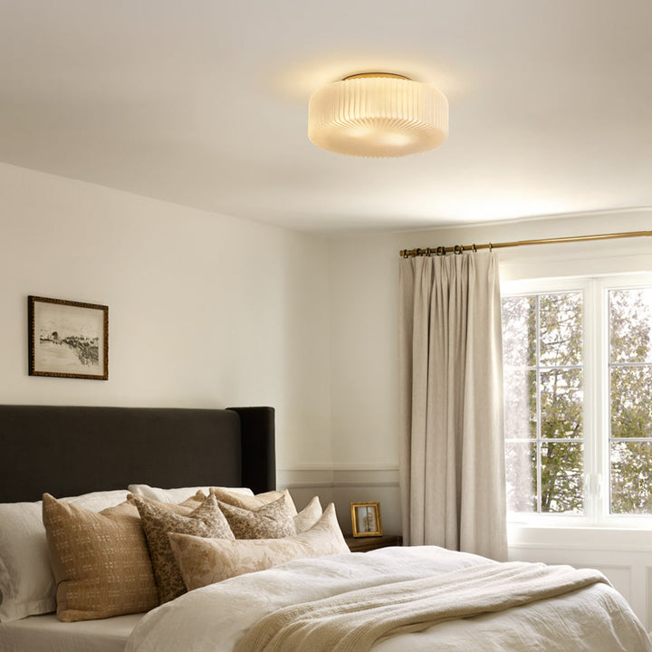 Elowen Modern Opaline Ribbed Glass Ceiling Lamp