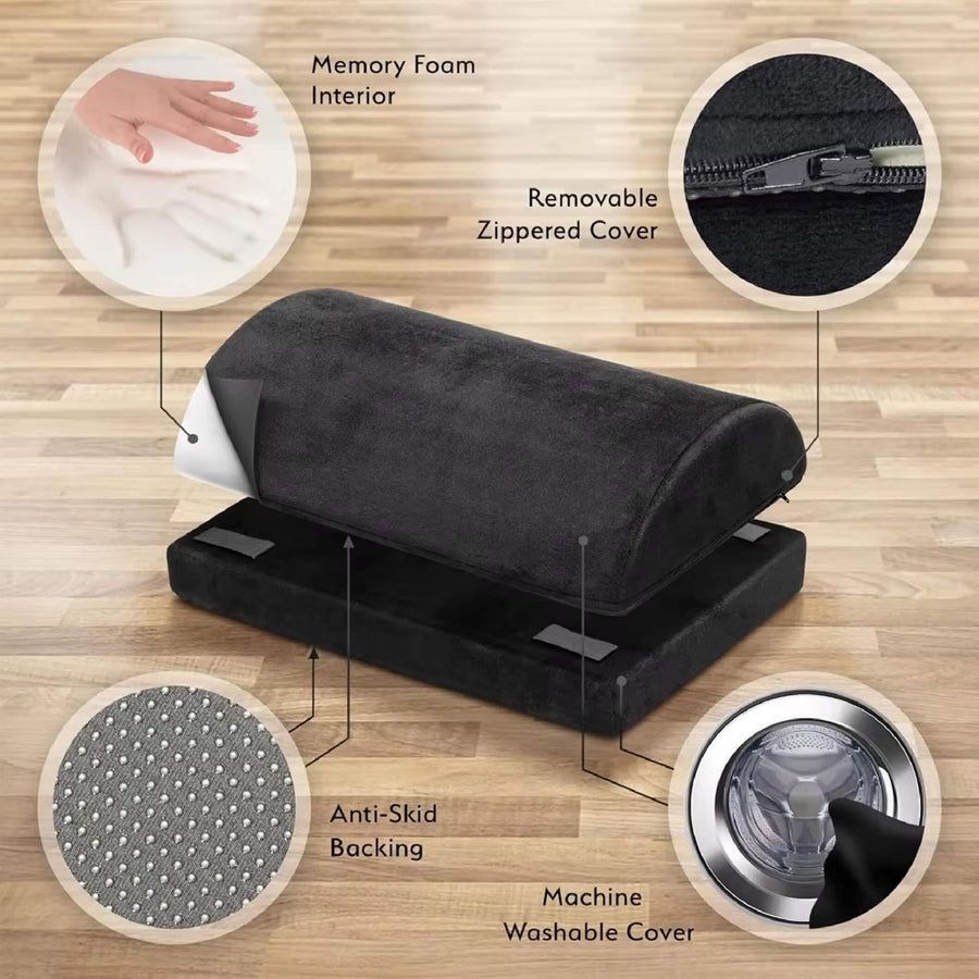 Under Desk Foot Rest | Memory Foam, Washable Cover