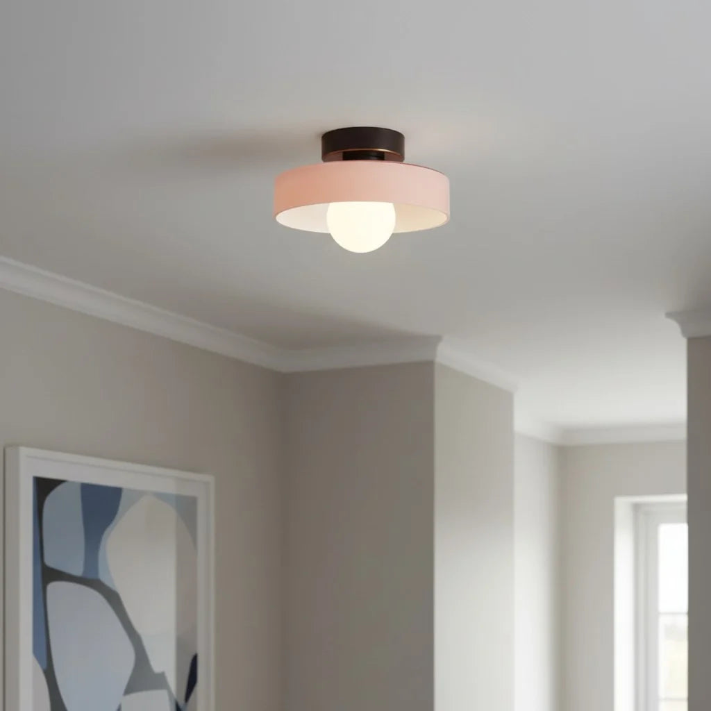Ezra Modern Stained Glass Orb Disc Ceiling Lamp