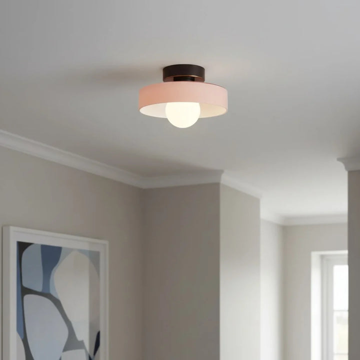 Ezra Modern Stained Glass Orb Disc Ceiling Lamp