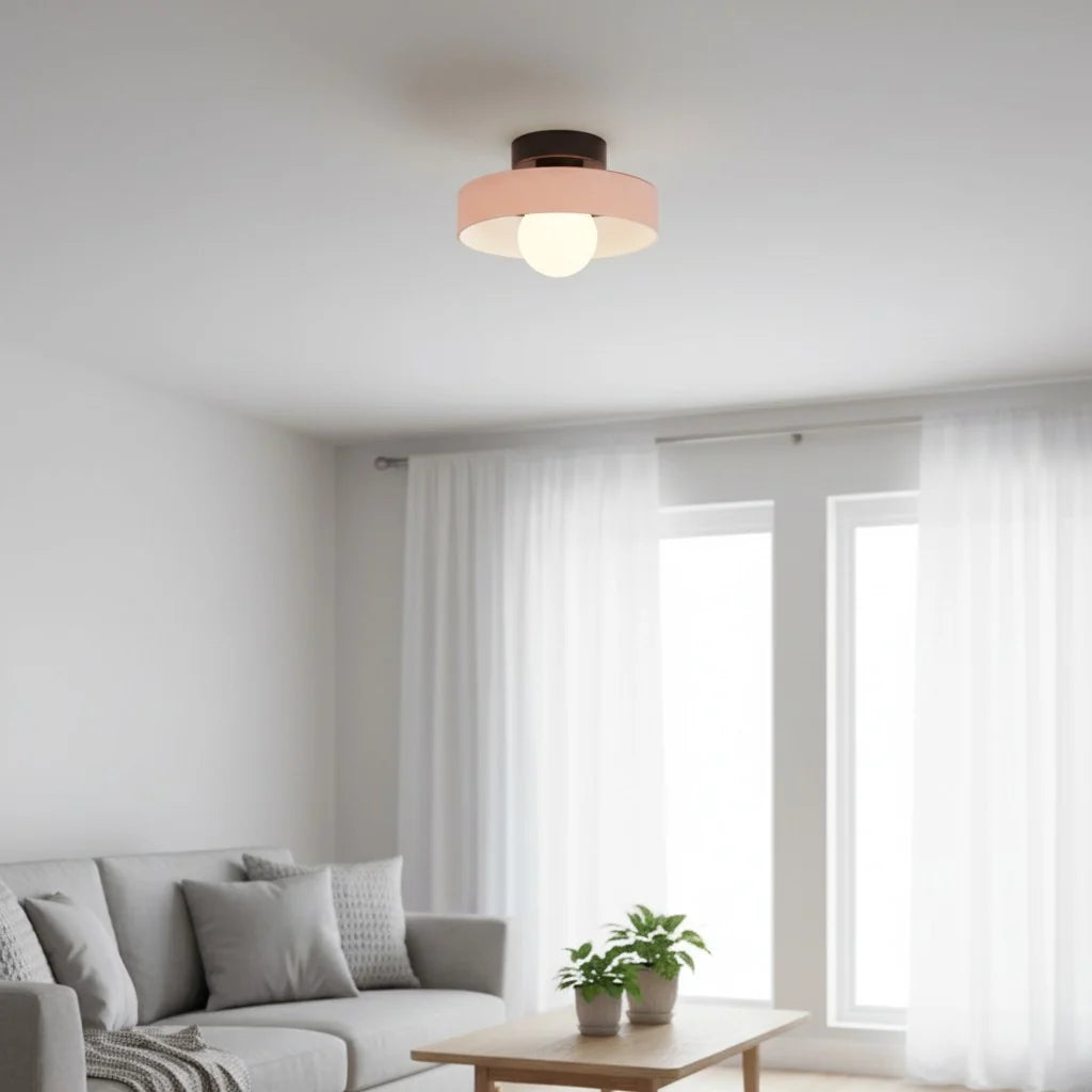 Ezra Modern Stained Glass Orb Disc Ceiling Lamp