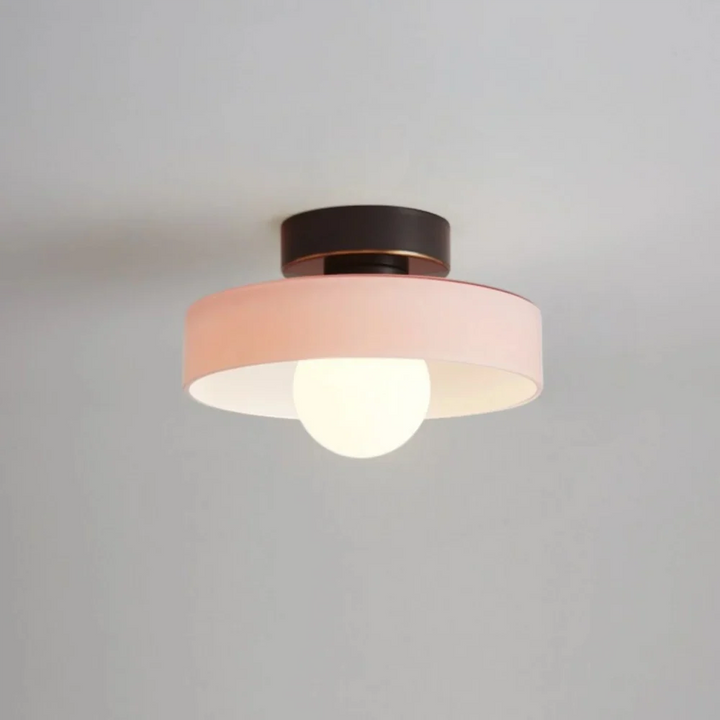 Ezra Modern Stained Glass Orb Disc Ceiling Lamp