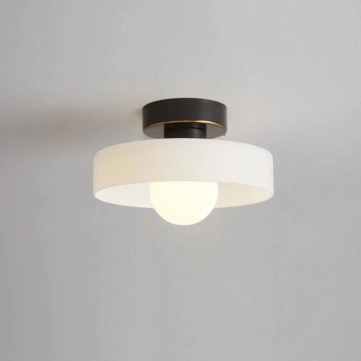 Ezra Modern Stained Glass Orb Disc Ceiling Lamp