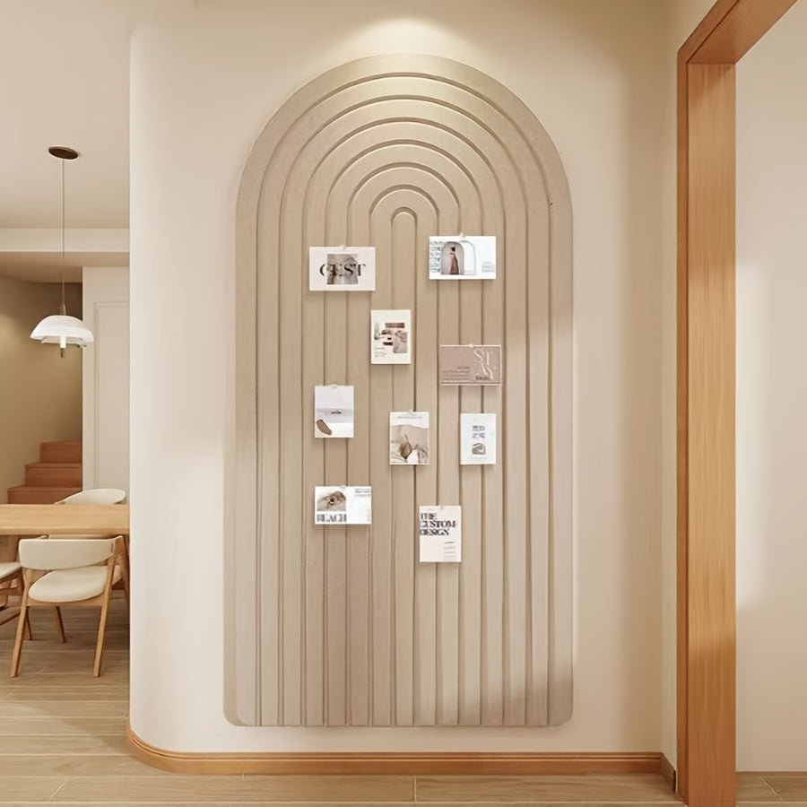 Arched Felt Pinboard | Striped Wall Panel, 60 x 120 cm