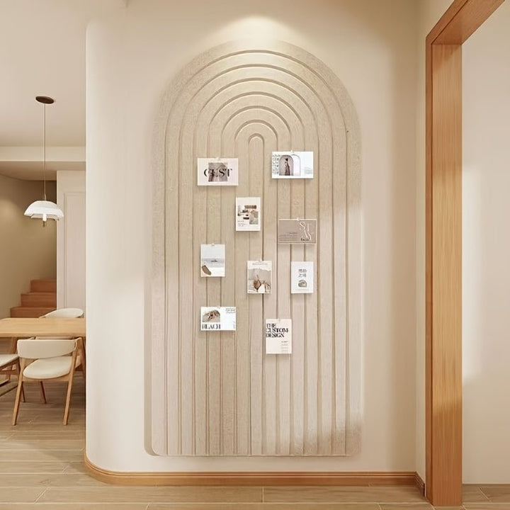 Arched Felt Pinboard | Striped Wall Panel, 60 x 120 cm