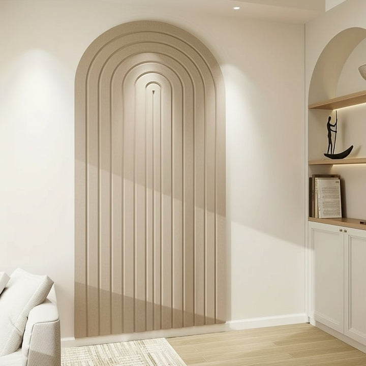 Arched Felt Pinboard | Striped Wall Panel, 60 x 120 cm