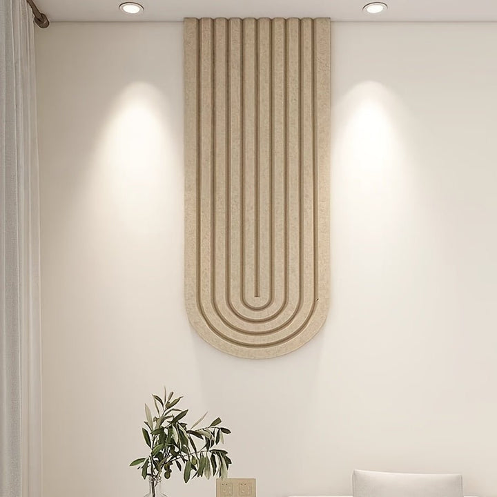 Arched Felt Pinboard | Striped Wall Panel, 60 x 120 cm