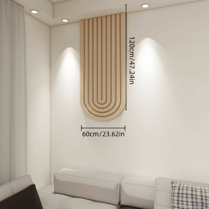 Arched Felt Pinboard | Striped Wall Panel, 60 x 120 cm