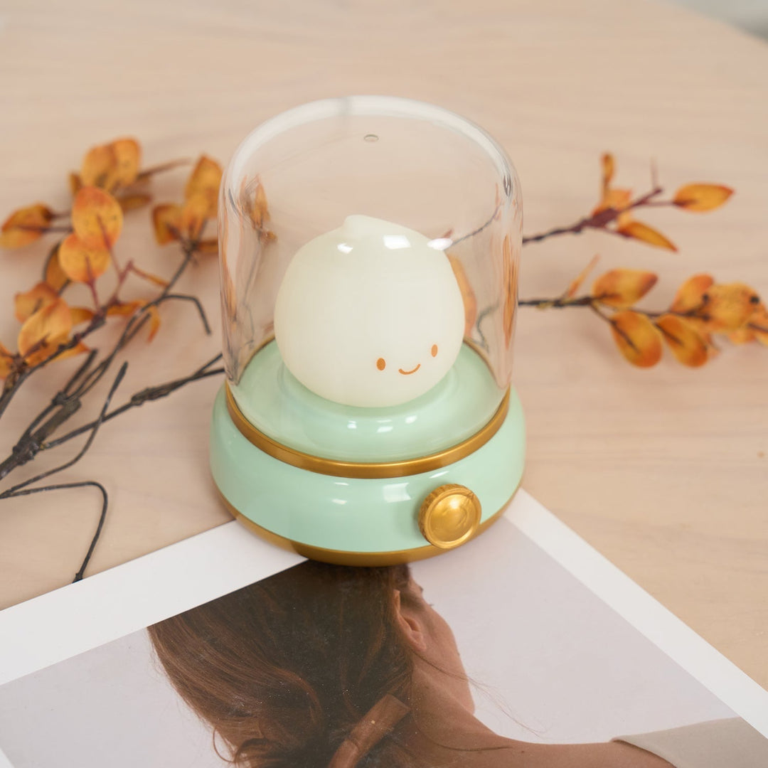 Rechargeable Flame Night Light | Glass Dome Bedside Lamp