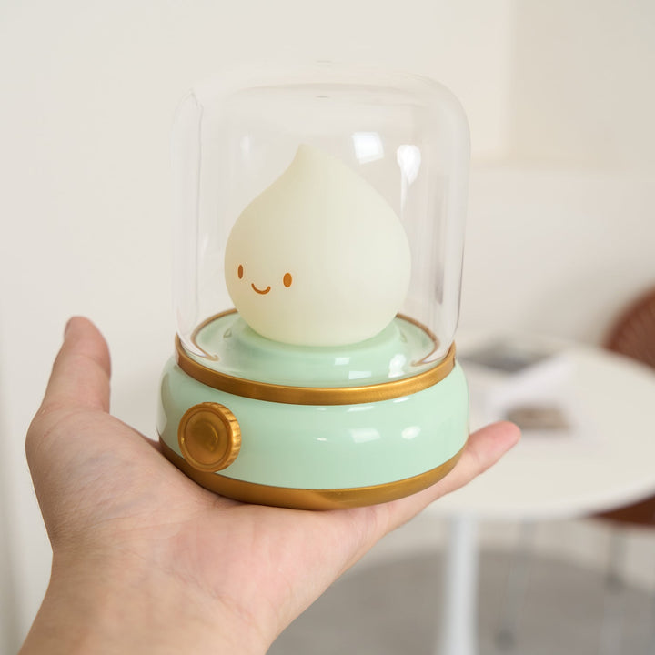 Rechargeable Flame Night Light | Glass Dome Bedside Lamp