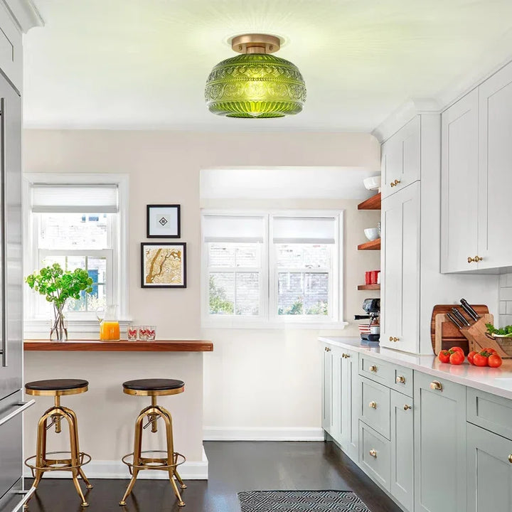 Flora Glass Semi Flush Mount Ceiling Light