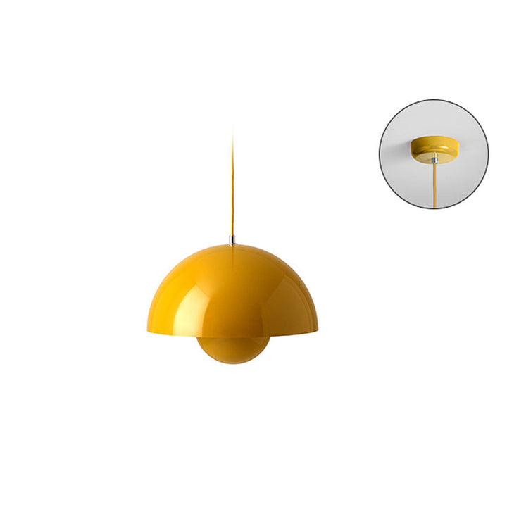 Dome Shade Pendant Light With Floating Globe Diffuser