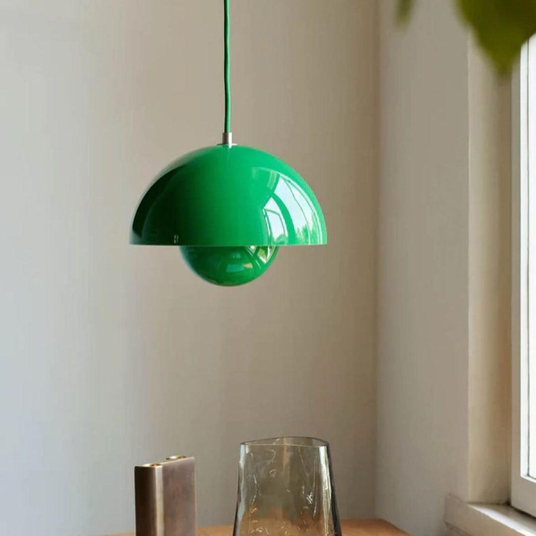 Dome Shade Pendant Light With Floating Globe Diffuser