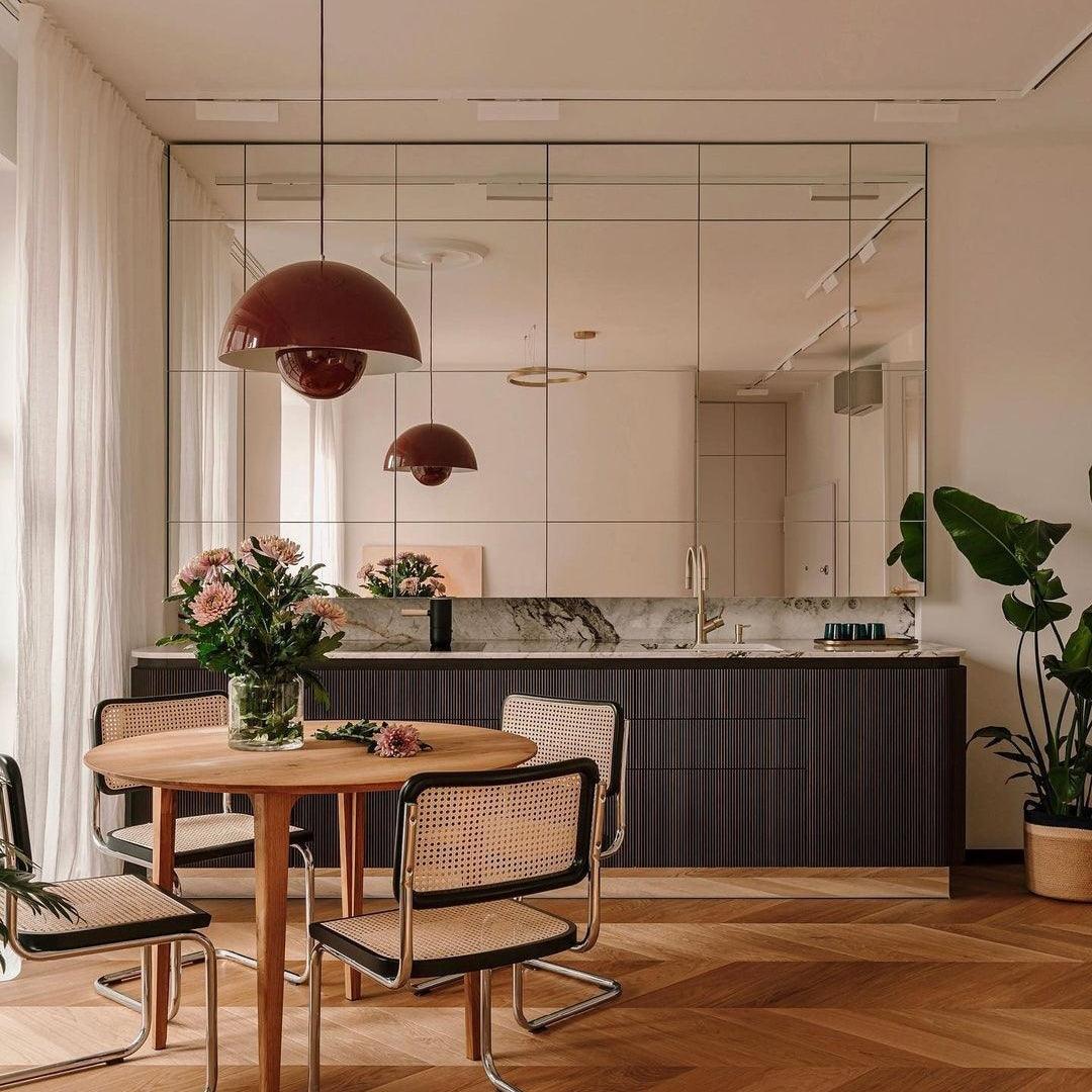 Dome Shade Pendant Light With Floating Globe Diffuser