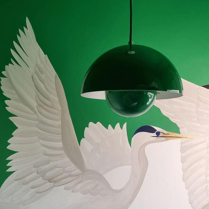Dome Shade Pendant Light With Floating Globe Diffuser
