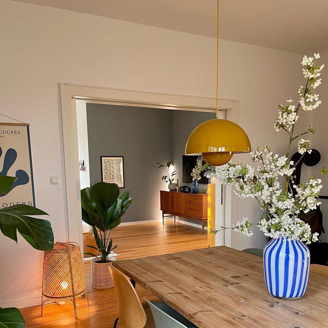 Dome Shade Pendant Light With Floating Globe Diffuser