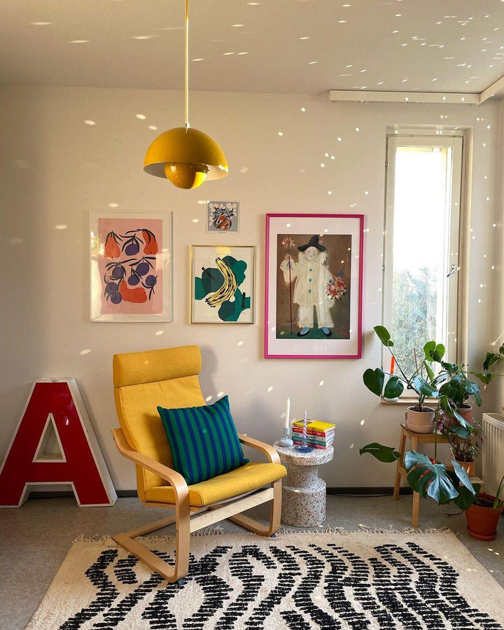 Dome Shade Pendant Light With Floating Globe Diffuser