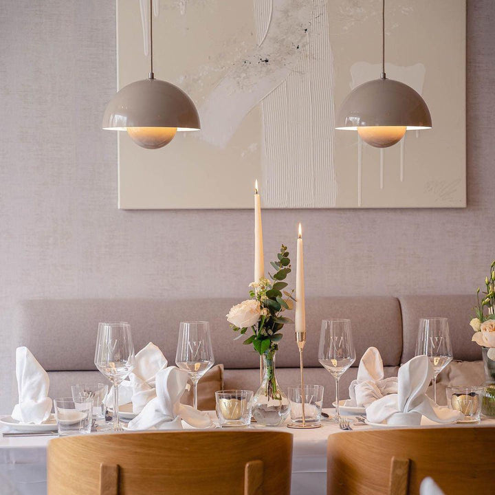 Dome Shade Pendant Light With Floating Globe Diffuser