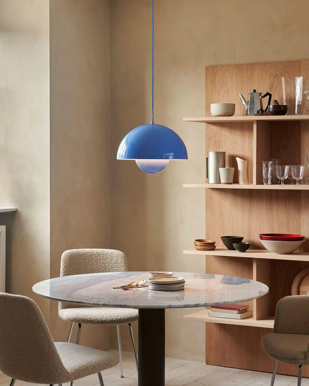 Dome Shade Pendant Light With Floating Globe Diffuser