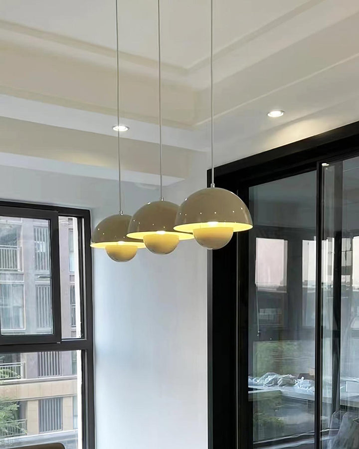Dome Shade Pendant Light With Floating Globe Diffuser