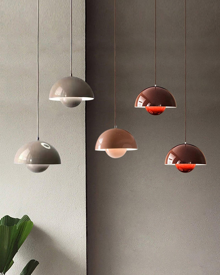Dome Shade Pendant Light With Floating Globe Diffuser