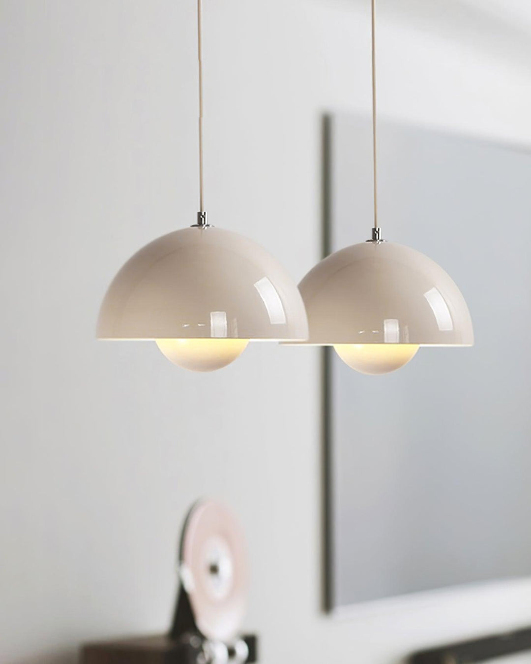 Dome Shade Pendant Light With Floating Globe Diffuser