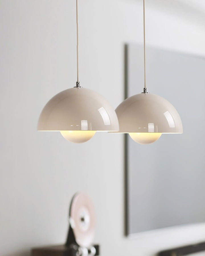 Dome Shade Pendant Light With Floating Globe Diffuser