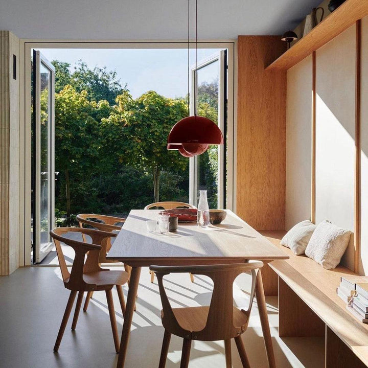 Dome Shade Pendant Light With Floating Globe Diffuser