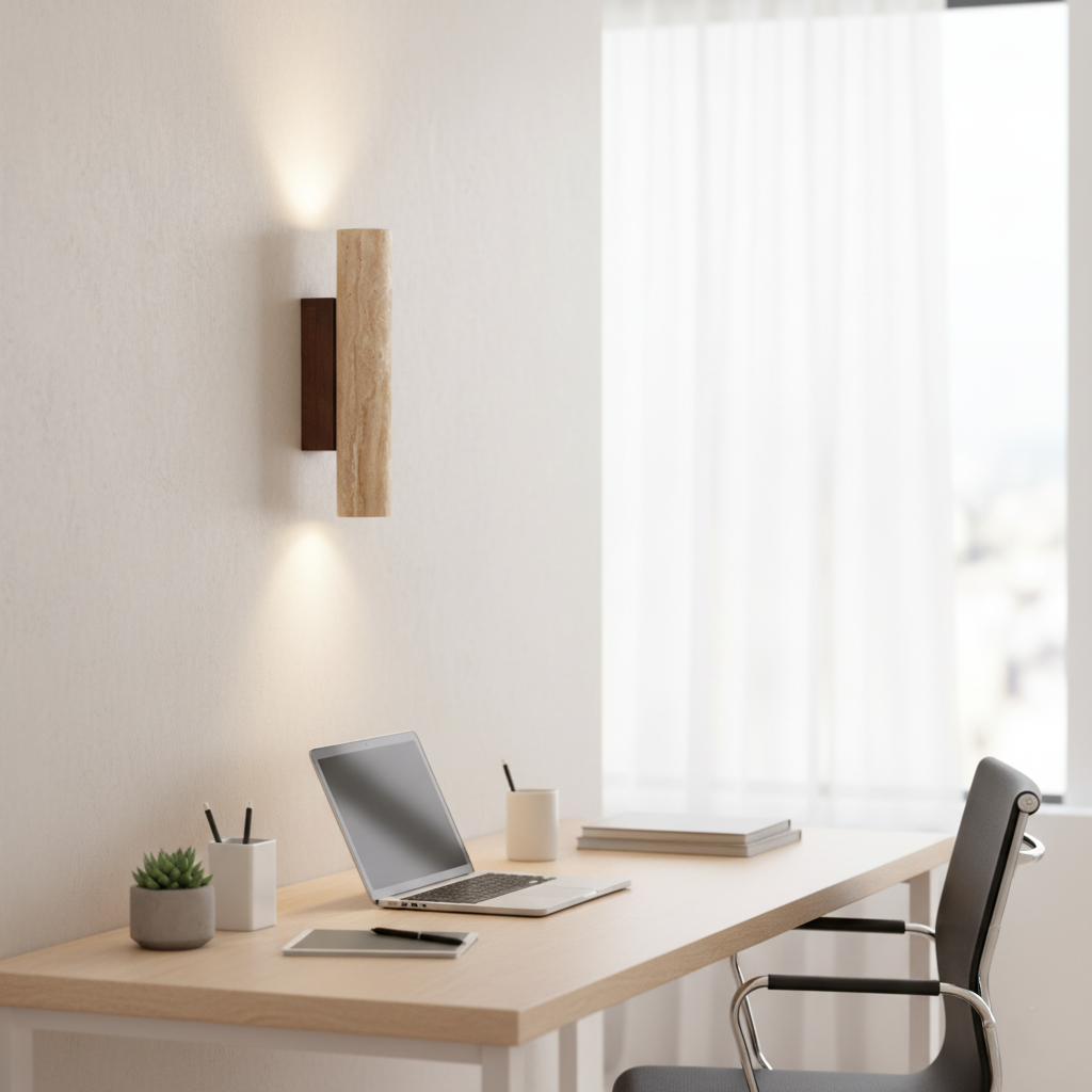 Japandi Travertine Wall Light LED Light With Up And Down Glow