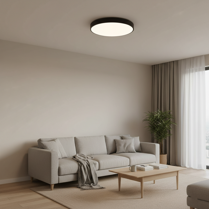 Low-Profile Round LED Ceiling Light With Minimal Frame