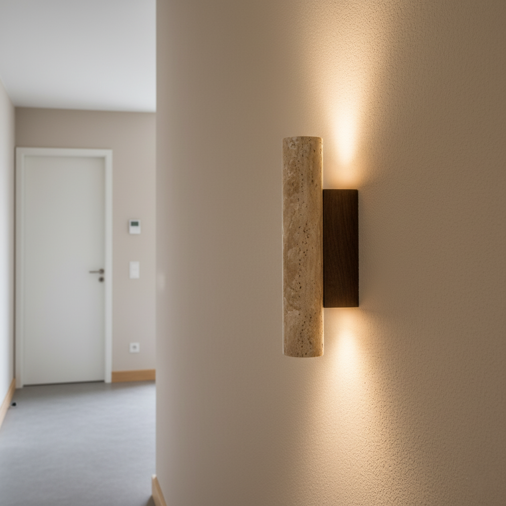 Japandi Travertine Wall Light LED Light With Up And Down Glow