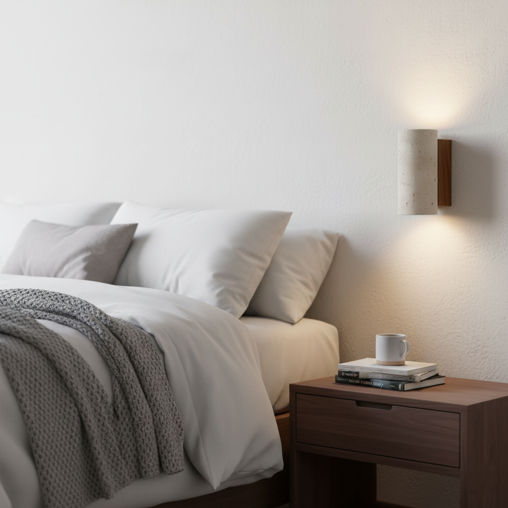 Japandi Travertine Wall Light LED Light With Up And Down Glow