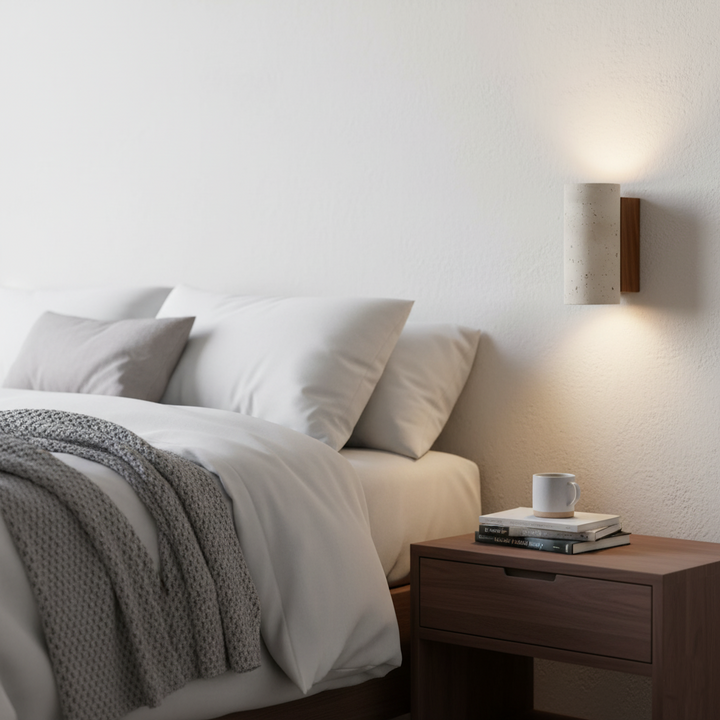 Japandi Travertine Wall Light LED Light With Up And Down Glow