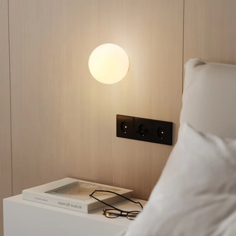 Round Glass Orb Wall Light