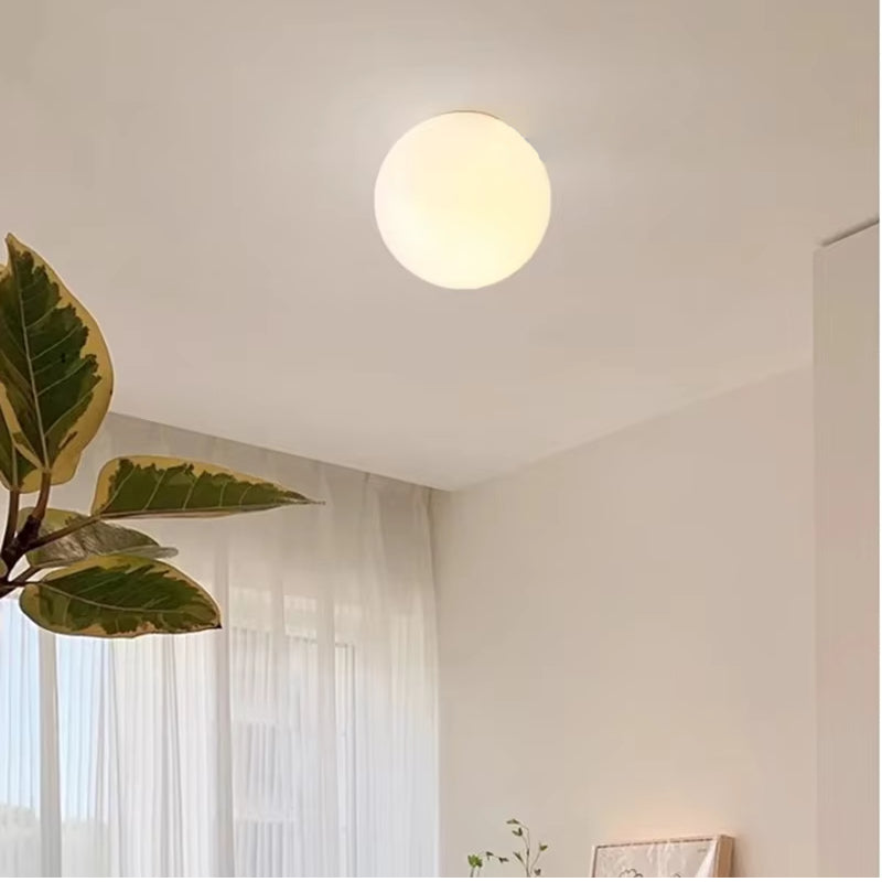 Round Glass Orb Wall Light