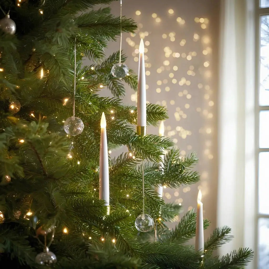 Christmas Tree Candle Lights with Crystal Drops