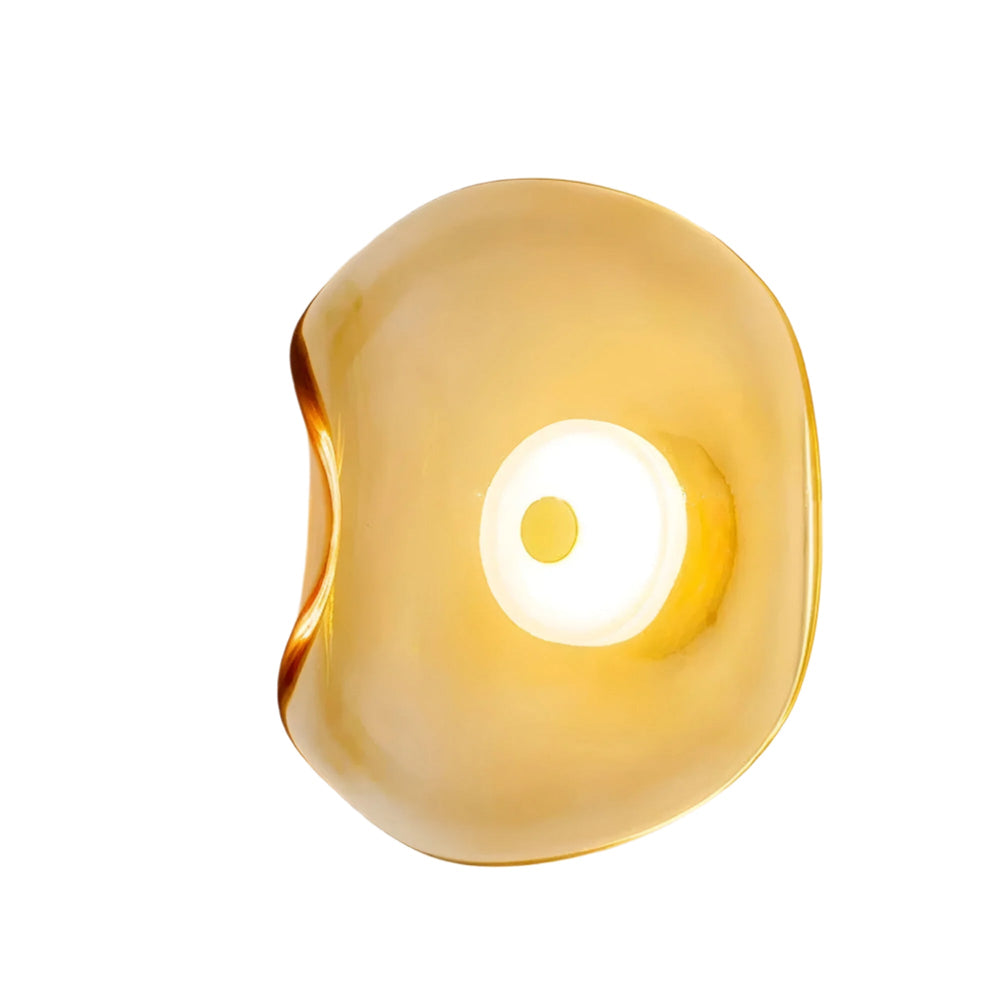 Wavy Glass Wall Light | Sculptural Disc, Four Colours