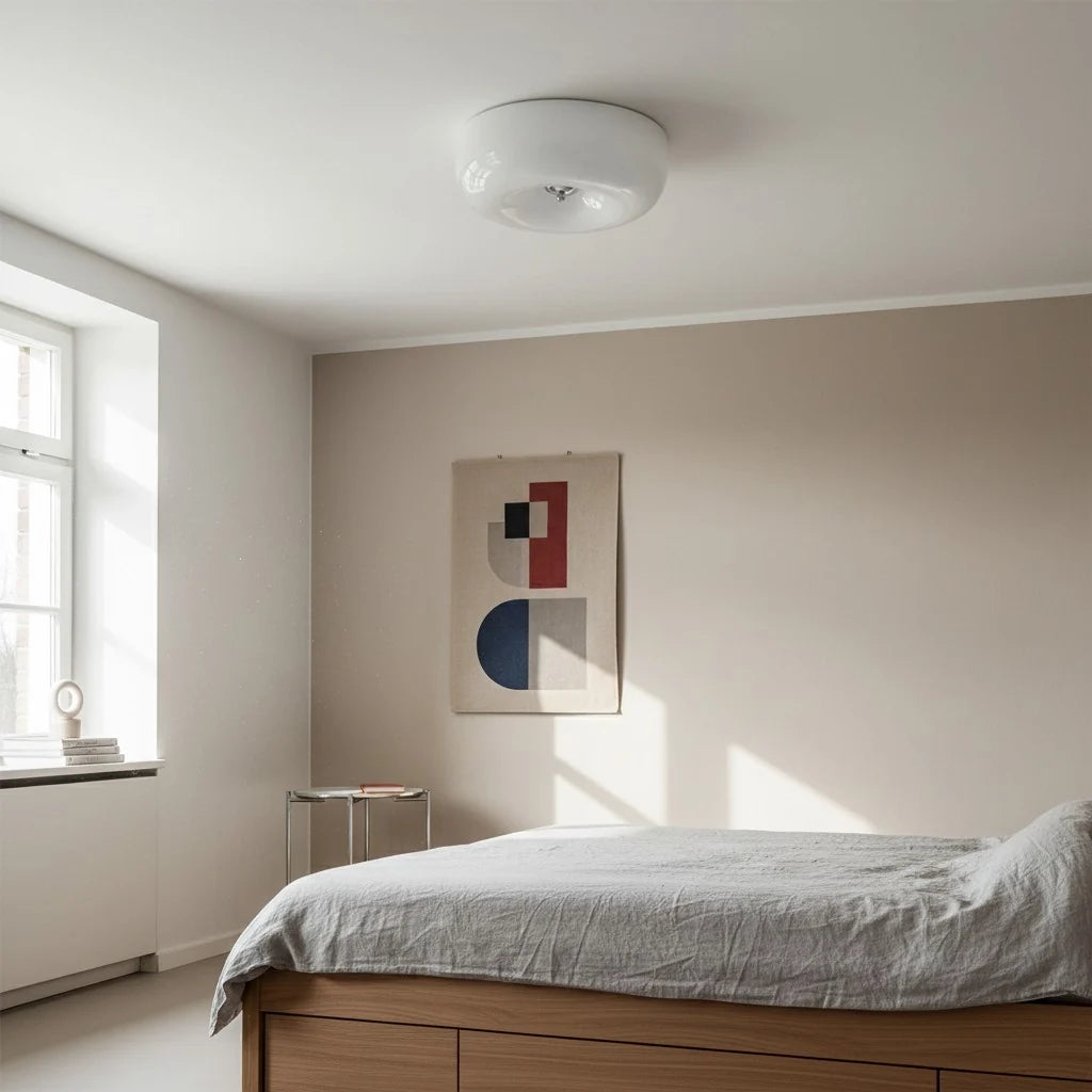 Halcyon Modern Bauhaus Glass Round Ceiling Lamp