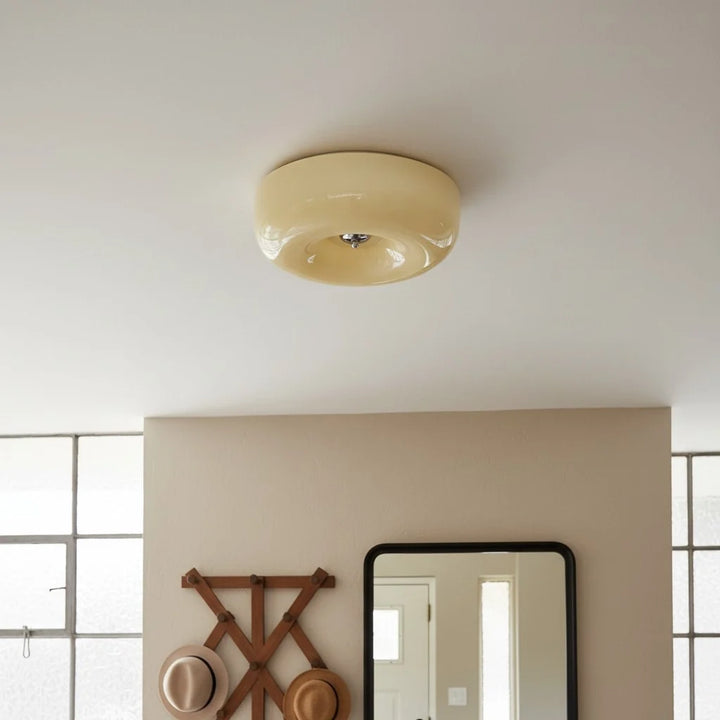 Halcyon Modern Bauhaus Glass Round Ceiling Lamp