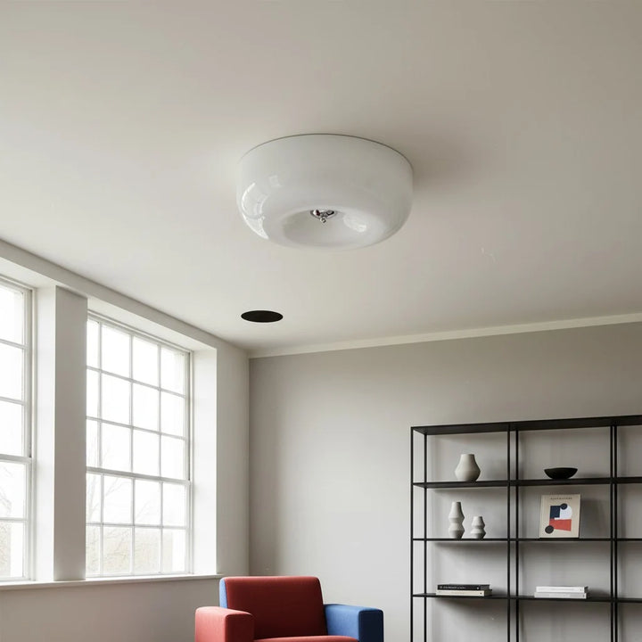 Halcyon Modern Bauhaus Glass Round Ceiling Lamp