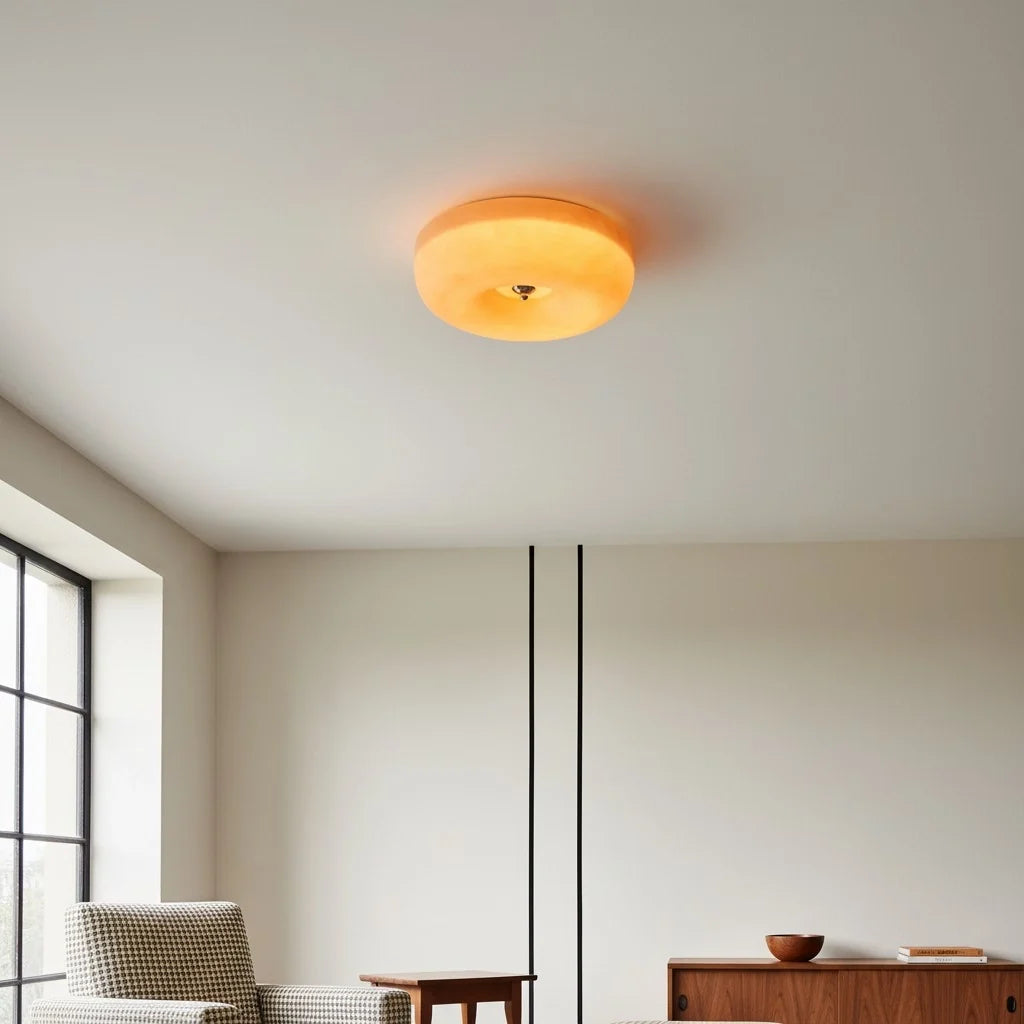Halcyon Modern Bauhaus Glass Round Ceiling Lamp