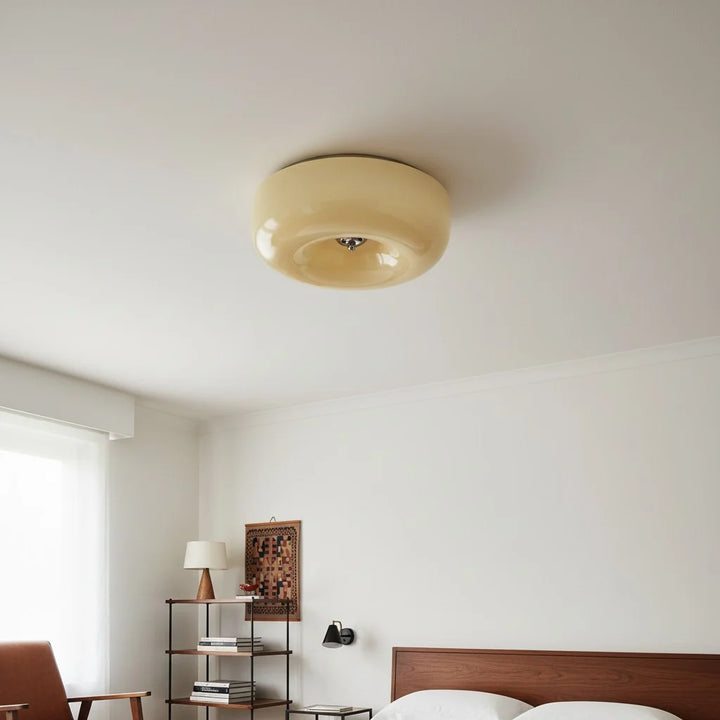 Halcyon Modern Bauhaus Glass Round Ceiling Lamp