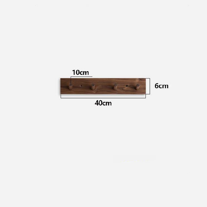 Solid Wood Peg Rail | Walnut or Beech, 4 to 6 Pegs